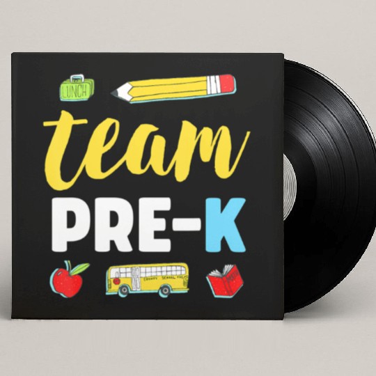 Team Pre-K Teacher First Day Preschool Back to Sch Custom Vinyl Record Sleeves