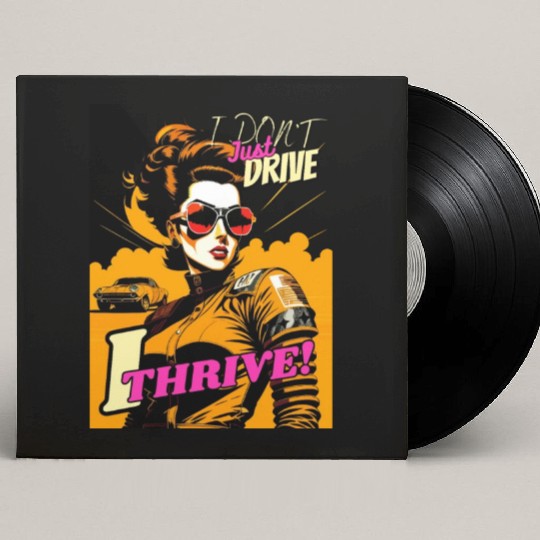 Diesel Diva: A Retro Driver Design v8 Custom Vinyl Record Sleeves