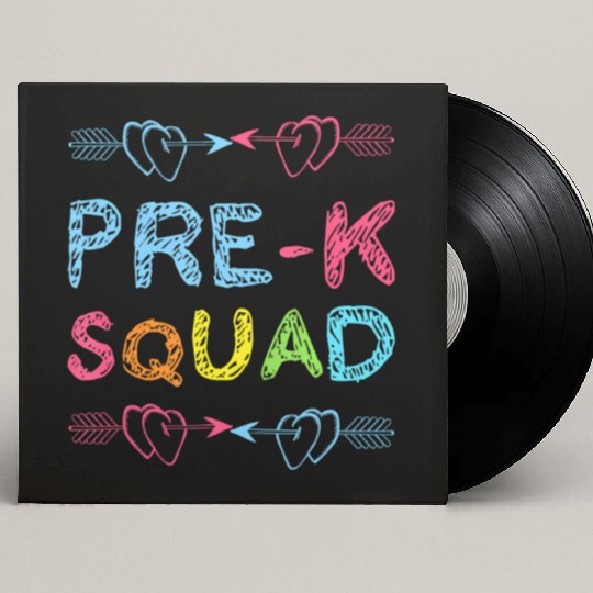 Pre - K Squad Preschool Teacher Back To School Custom Vinyl Record Sleeves