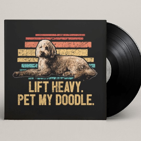 Pet My Doodle Retro Goldendoodle Dog Dad Doodle Custom Vinyl Record Sleeves