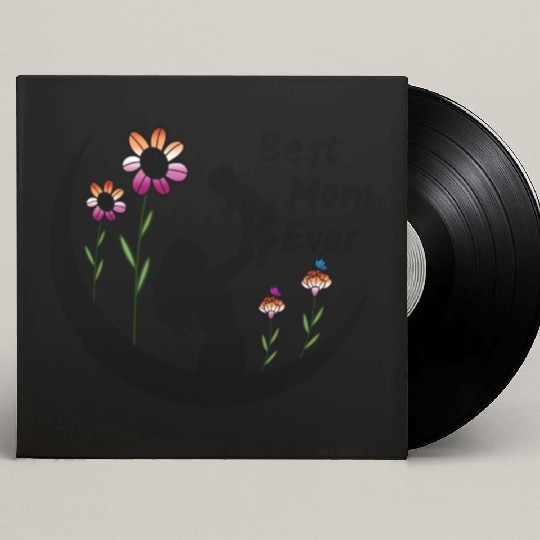 LGBTQ Mother's Day, Best Mom Ever, Lesbian Flag Custom Vinyl Record Sleeves