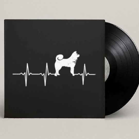 Akita Custom Vinyl Record Sleeves Heartbeat Japanese Akita Gift