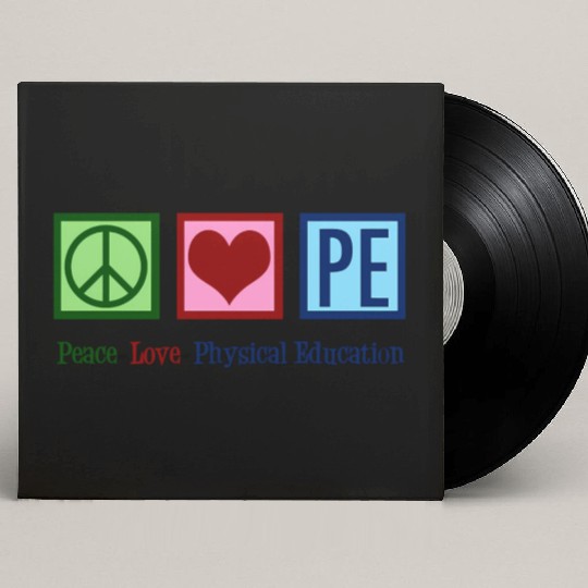 Peace Love Pe Teacher Physical Education Custom Vinyl Record Sleeves