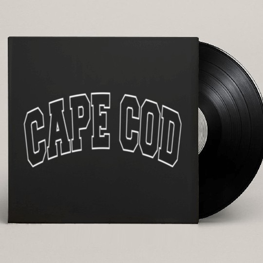 Cape Cod Massachusetts Varsity Style Black Text Custom Vinyl Record Sleeves