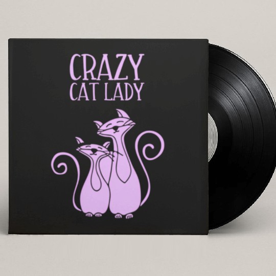 Crazy Cat Lady For Cat Purple Custom Vinyl Record Sleeves