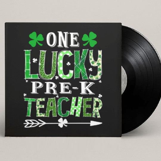 St Patrick'S Day One Lucky Pre-K Teacher Shamrock Custom Vinyl Record Sleeves