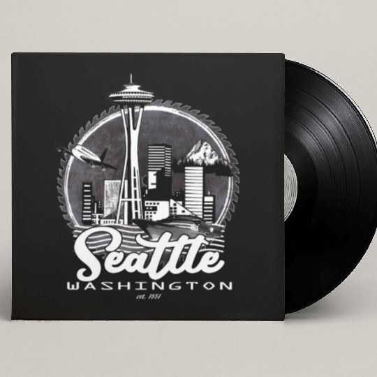 Seattle Pacific Northwest Emerald City Custom Vinyl Record Sleeves