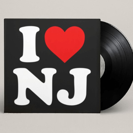 I Love Nj Heart New Jersey Custom Vinyl Record Sleeves