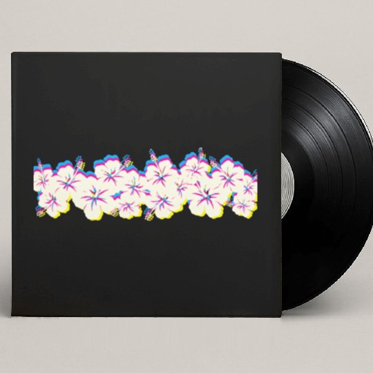 Hawaii Hibiscus Flower Row 1970S Glitch Aesthetic Custom Vinyl Record Sleeves
