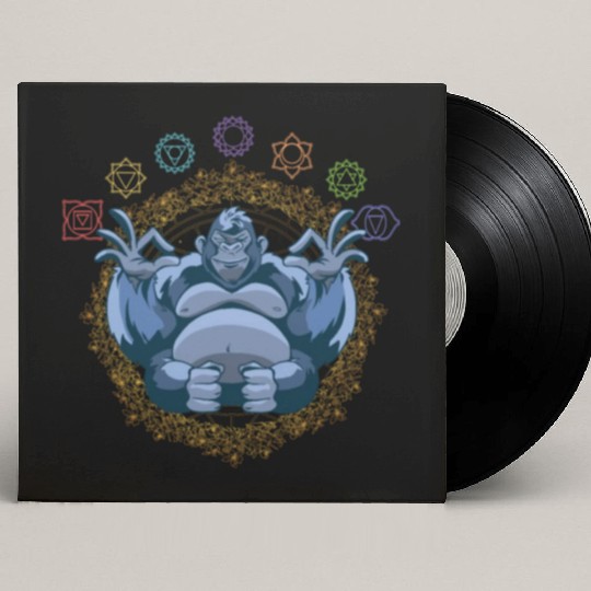 Chakras Meditating Gorilla Ape Monkey Custom Vinyl Record Sleeves