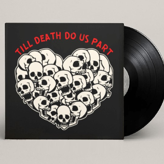 Till Death Do Us Part Skulls Heart ©WhiteTigerLLC Custom Vinyl Record Sleeves