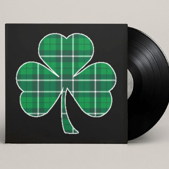 St Patric Day Irish Green Buffalo Plaid Shamrock Custom Vinyl Record Sleeves