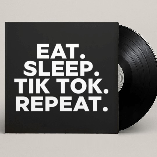 Eat Sleep tiktok Repeat retro vintage colors Custom Vinyl Record Sleeves