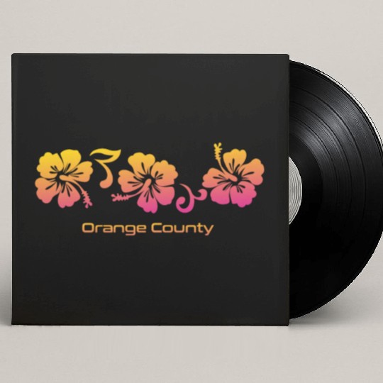 Orange County California Hibiscus Souvenir Custom Vinyl Record Sleeves