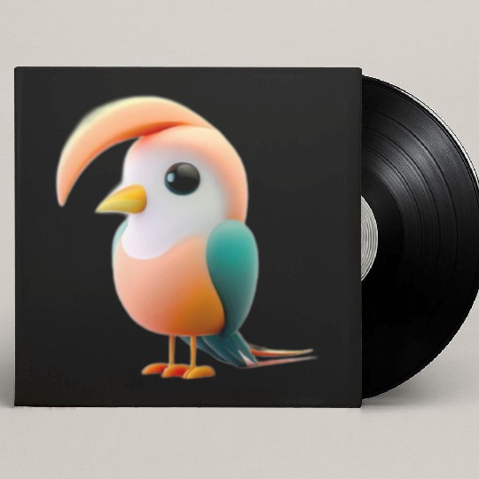 Cute Bird of Paradise 3D Render Custom Vinyl Record Sleeves