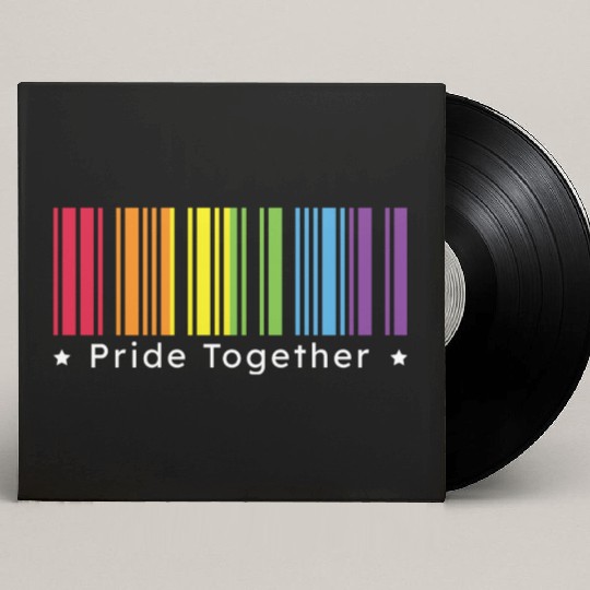 Pride Together, Rainbow Barcode : Pride Month Gift Custom Vinyl Record Sleeves
