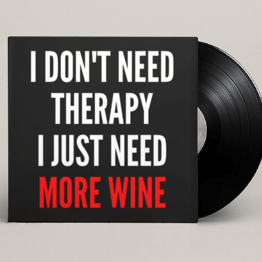 I Don t Need Therapy I Just Need More Wine Funny Custom Vinyl Record Sleeves