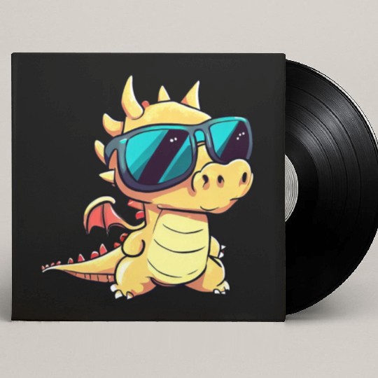 Cute Baby Dragon Puppy Custom Vinyl Record Sleeves