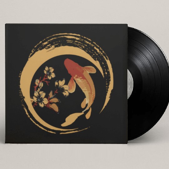 Koi Fish Japanese Koi Carp Cherry Blossom Sakura Custom Vinyl Record Sleeves