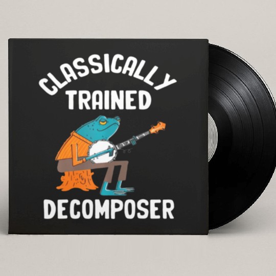 Classically Trained Decomposer Funny Frog Playing Custom Vinyl Record Sleeves