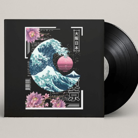 Vaporwave Synthwave 80'S Japan Japanese Great Custom Vinyl Record Sleeves
