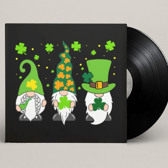 St Patrick'S Day Three Gnomes Shamrock Irish Custom Vinyl Record Sleeves