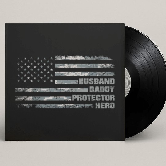 Husband Daddy Protector Hero Fathers Day Camo Custom Vinyl Record Sleeves