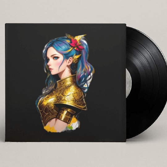 Artistic Comic Style Nordic Medieval Fantasy Woman Custom Vinyl Record Sleeves