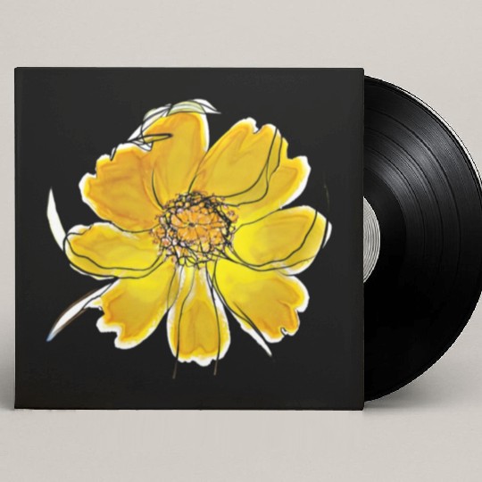 Radiant Yellow Blossom Flower Custom Vinyl Record Sleeves