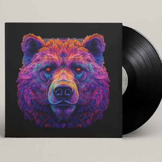 Neon Grizzly Custom Vinyl Record Sleeves