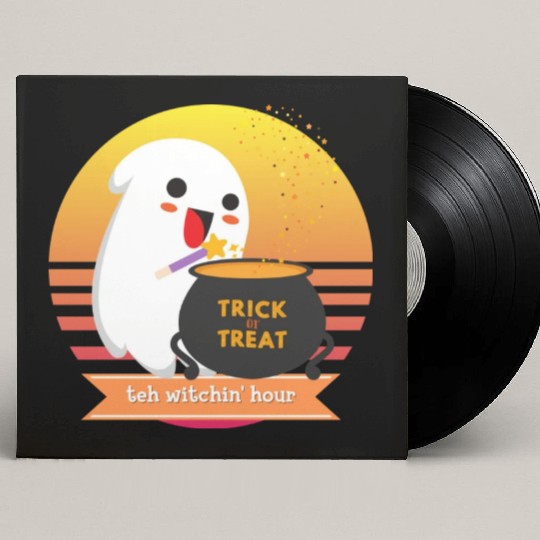 Halloween Cute Ghost Witching Hour Trick Or Treat Custom Vinyl Record Sleeves
