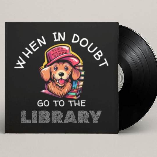 When in doubt got to the library, bookworm dog lov Custom Vinyl Record Sleeves