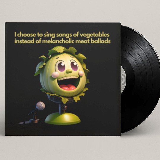 I prefer to sing songs of vegetables.Vegan Fashion Custom Vinyl Record Sleeves