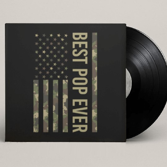 Best Pop Ever Us American Flag Camo For Fathers Custom Vinyl Record Sleeves