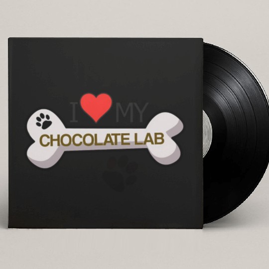 Chocolate Labrador - I Love My Chocolate Lab Custom Vinyl Record Sleeves