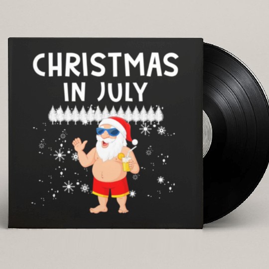 Funny Santa Christmas In July Summer Xmas Gif Custom Vinyl Record Sleeves