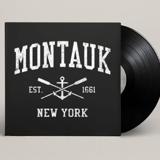 Montauk Ny Crossed Oars Boat Anchor Sports Custom Vinyl Record Sleeves