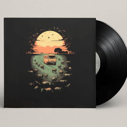 Rv Camping Herd Of Cows Cow Camper Caravan Custom Vinyl Record Sleeves