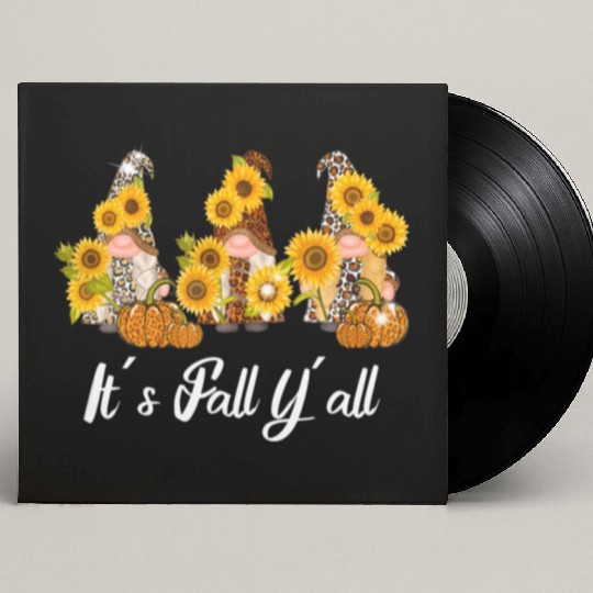 Happy Fall Y'all Gnomes Leopard Pumpkin Autumn Custom Vinyl Record Sleeves