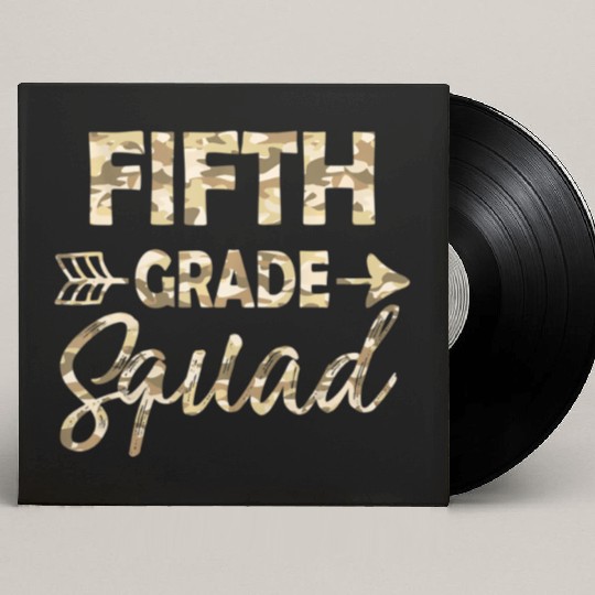 Fifth Grade Camo Teacher Welcome Back To School Custom Vinyl Record Sleeves