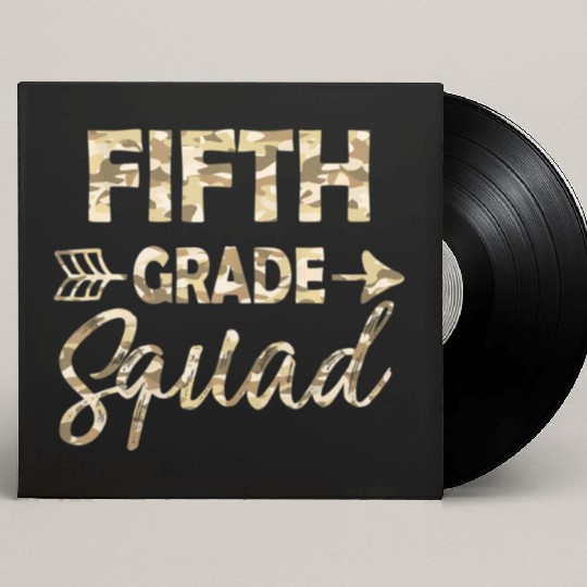 Fifth Grade Camo Teacher Welcome Back To School Custom Vinyl Record Sleeves