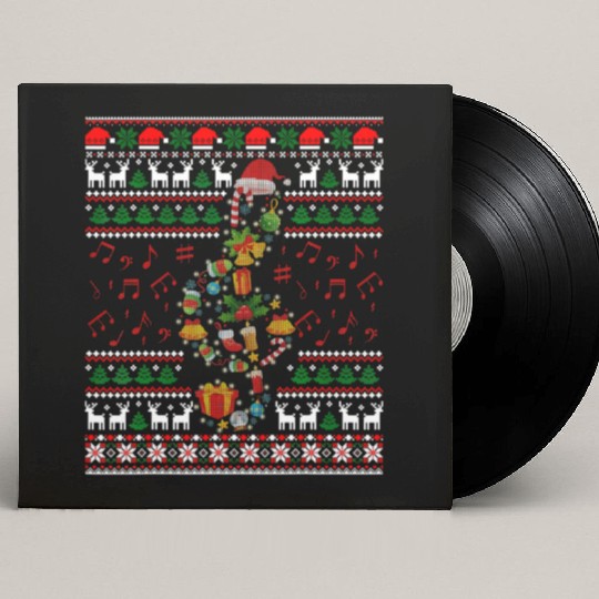 Music Note Christmas Ugly Musical Teacher Sing Custom Vinyl Record Sleeves