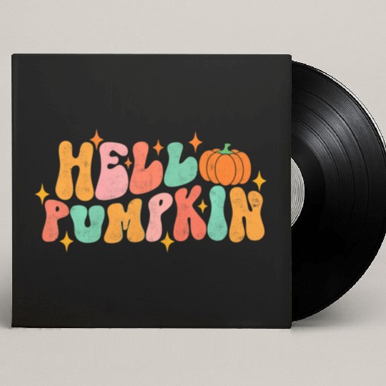 Hello Pumpkin Autumn Leaves Fall Thanksgiving Custom Vinyl Record Sleeves