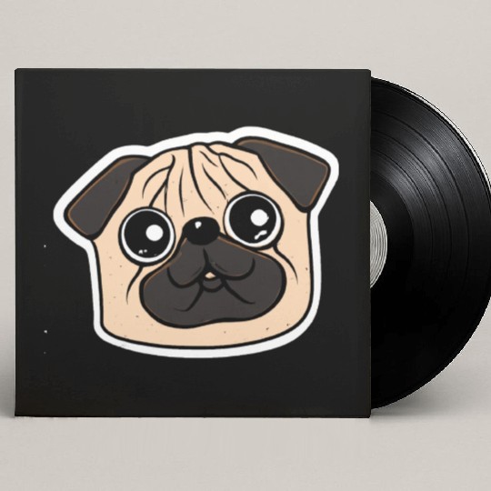 Cutest Pug Vintage Dog Lover Puppy Retro Custom Vinyl Record Sleeves