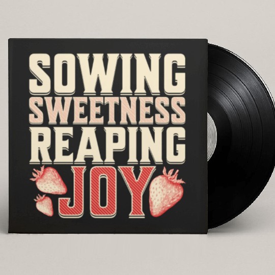 Strawberry Farmer, Sowing Sweetness Reaping Joy Custom Vinyl Record Sleeves