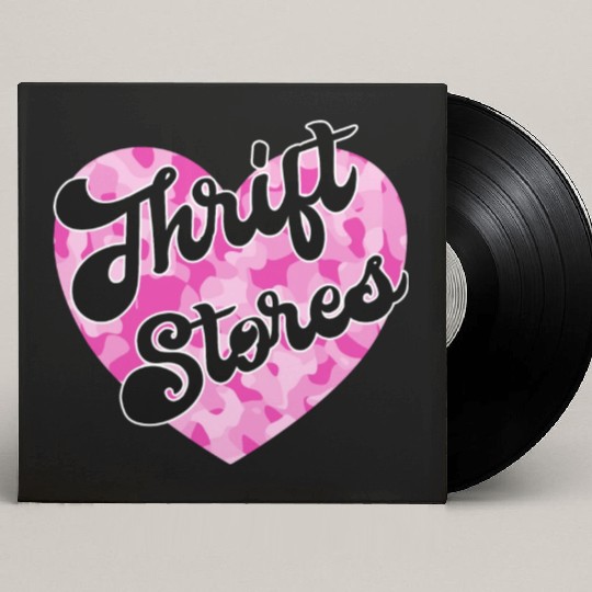 Thrift Stores pink camo heart Custom Vinyl Record Sleeves