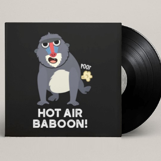 Hot Air Baboon Funny Farting Monkey Custom Vinyl Record Sleeves
