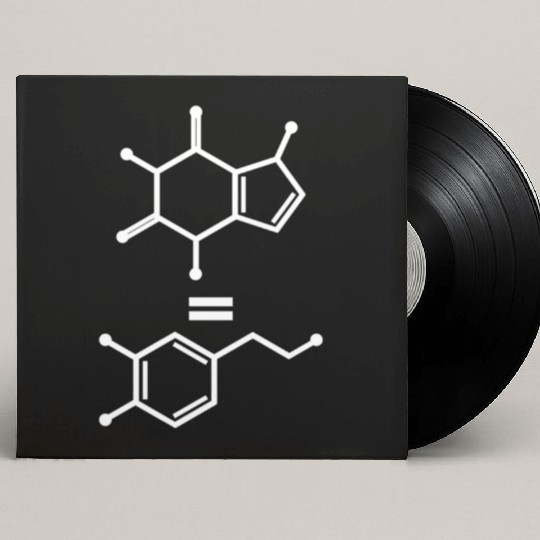 Caffeine Equals Hapess Dopamine Molecule Science Custom Vinyl Record Sleeves