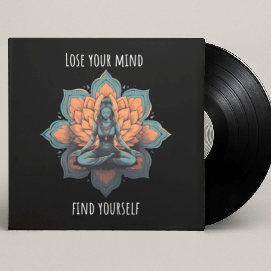 Women's Yoga Meditation Lotus Design Custom Vinyl Record Sleeves