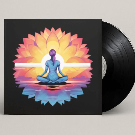 Women's Yoga Meditation Lotus Design Custom Vinyl Record Sleeves